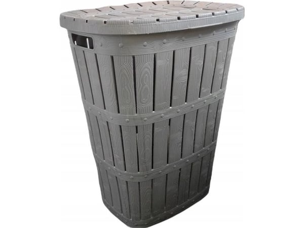 Katex vaskekurv / tøyekurv 55 l WOOD - grå