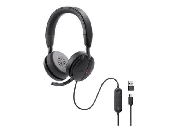 Dell Pro Wired ANC Headset WH5024 - Hodesett - on-ear - kablet - aktiv støydemping - USB-C - Certified for Microsoft Teams, Zoom Certified