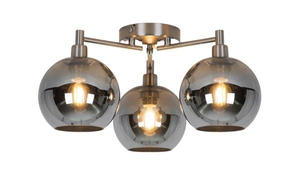 Taklampe ANNA 3xE27 krom/røyk