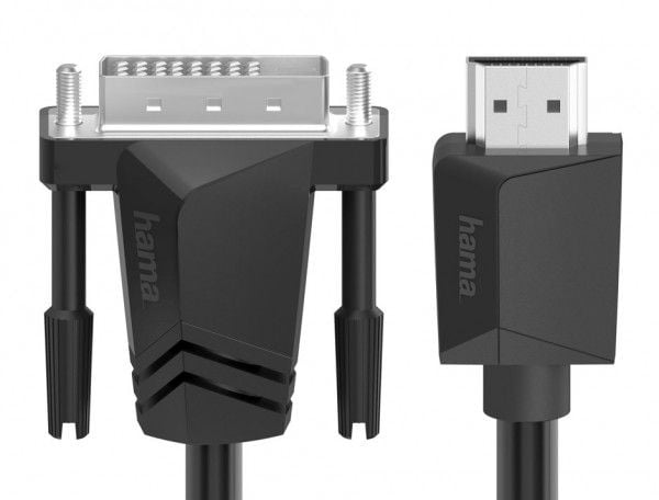 Hama Essential Line - Adapterkabel - DVI-I plugg til HDMI plugg - 3 m - dobbeltisolert - svart - 4K-støtte