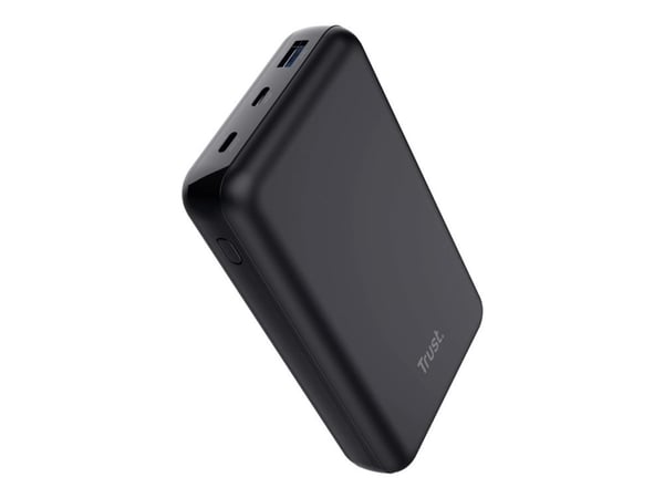 Trust Laro - Strømbank - 20000 mAh - 100 watt - 5 A - QC 3.0, Power Delivery 3.0 + PPS - 3 utgangskontakter (4 pin USB Type A (QC 3.0), 2 x 24 pin ...