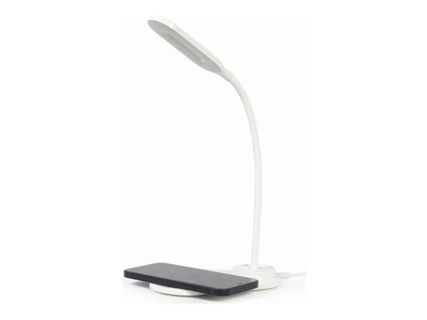 Gembird - Desk lamp with wireless charger - LED - 15.3 W - kjølig hvit/varm hvit/naturlig hvit lys - 2893-7072 K - hvit