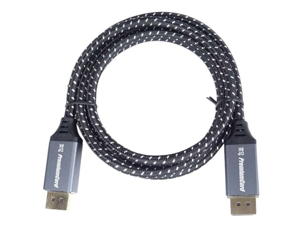 PremiumCord - DisplayPort-kabel - DisplayPort (hann) til DisplayPort (hann) - DisplayPort 1.4 - 1.5 m - støtte for 8K UHD (7680 x 4320) - sølv, sva...