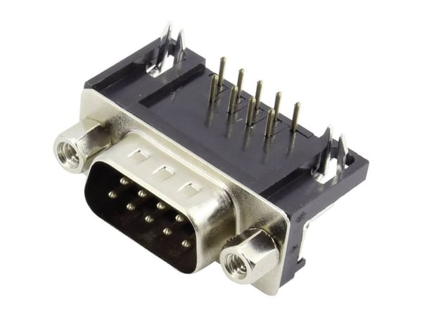 Conrad Connettore maschio SUB-D 90° Poli 15 Da CS 1 pz., 15 pins, Sølv, Hankjønn/hankjønn, Ledning feste, RoHS, 1 stykker