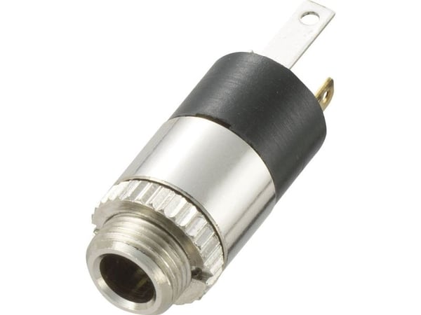 TRU COMPONENTS 718600 Jack-liitin 3,5 mm Liitäntä, sisäänrakennettu pystysuora Napojen lukumäärä: 3 Stereo Hopea 1 kpl