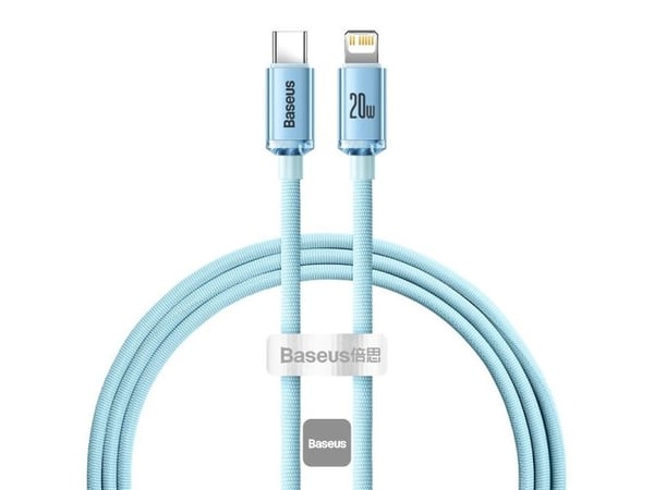 Baseus Crystal Shine, Lilla, USB C, Lightning, 1,2 m, Hankjønn, Hankjønn