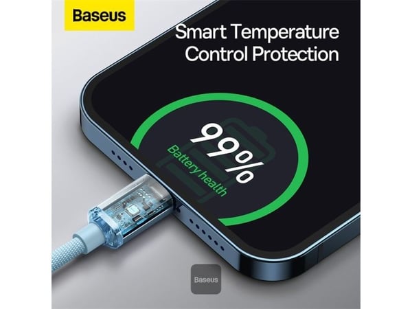 Baseus Crystal Shine, Lilla, USB C, Lightning, 1,2 m, Hankjønn, Hankjønn
