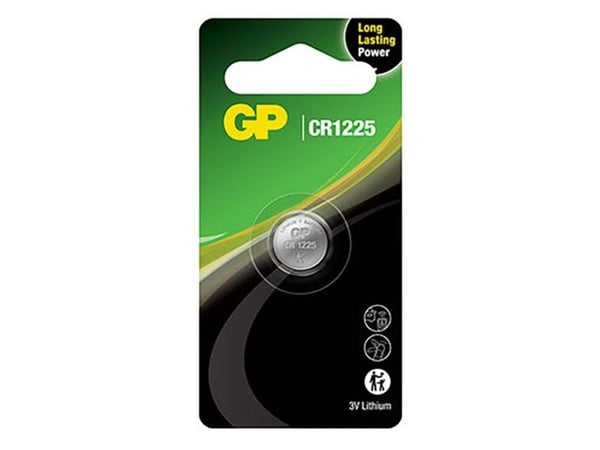 GP litiumknappcellsbatteri CR1225 3V, blister 1-pack