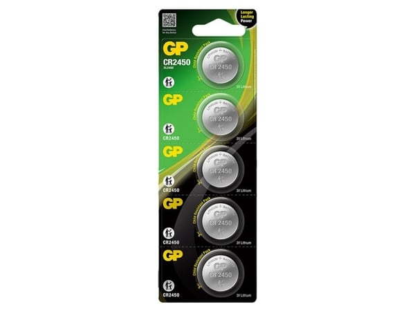 GP Lithium knapcelle CR2450, 5-pak