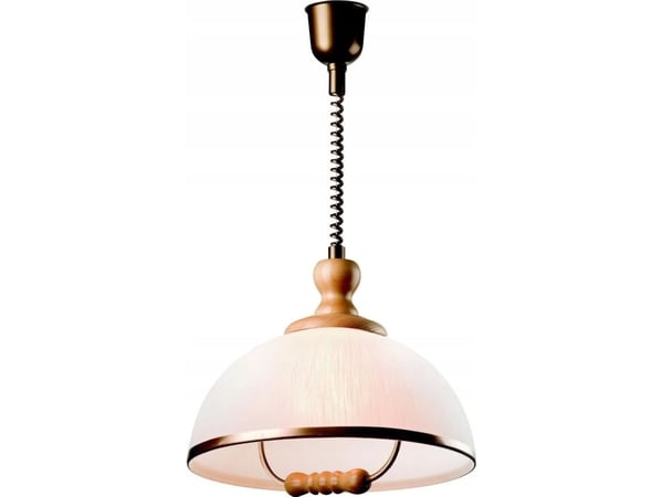 Pendellampe Lamkur Ramona 47942 hvit/furu 1x60W E27