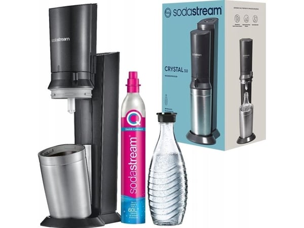 SodaStream Crystal 3.0, Metall, Rustfritt stål, Svart, SodaStream 60 L PINK, 155 mm, 260 mm, 440 mm