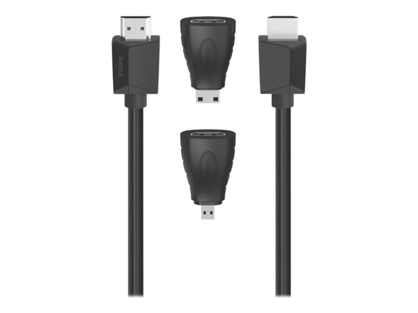 Hama - High Speed - HDMI-kabel med Ethernet - HDMI hann til HDMI hann - 1.5 m - dobbeltisolert - svart - 4K-støtte