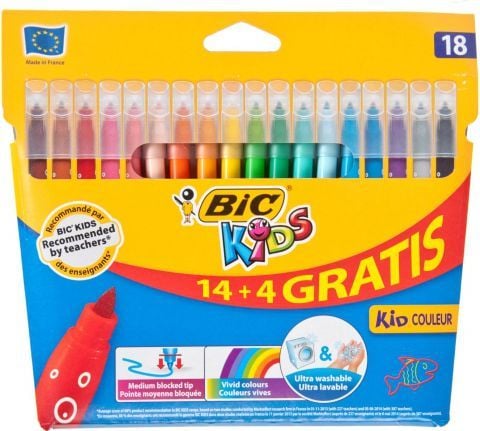 BIC 937508, Medium, 18 farger, Assorterte farger, 2,8 mm, 0,8 mm, Assorterte farger