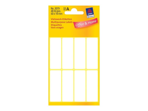 Etiket Avery 3079 hvid 50x19 mm