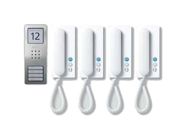 Siedle SET CA 812-4 E/W, Koblet med ledninger (ikke trådløs), Rustfritt stål, Hvit, Vegg