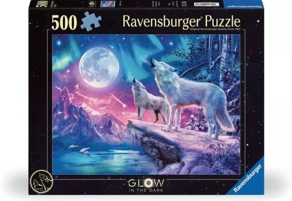 Pussel Ravensburger 2D-pussel 500 Bright - Vargen i norrskenet