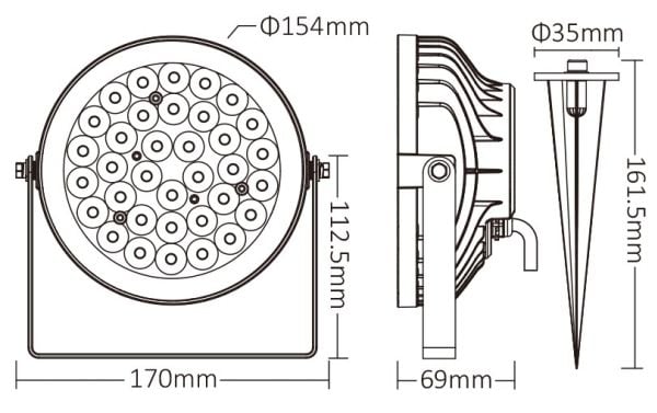 Synergy 21 LED hage-lampe 15W RGBWW CCT med fjernkontroll og WLAN IP65 Zigbee 30 (24 GHz) HFMilightMiboxer