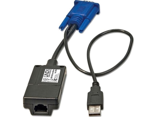 Lindy 39634, musta, Sininen, UTP, VGA, USB
