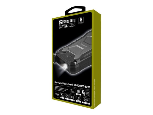 Sandberg 420-92, 20000 mAh, Langaton lataaminen, Musta