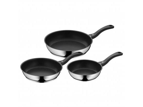 WMF 3201113818, Pyöreä, Yleiskäyttöastia, Musta, Ruostumaton teräs, Keraaminen, Kaasu, Halogeeni, Induktio, 3 kpl, 340 mm