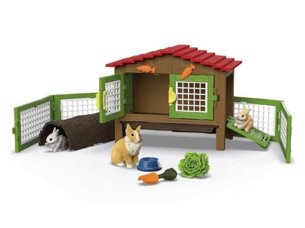 Schleich Rabbit hutch with 3 rabbits