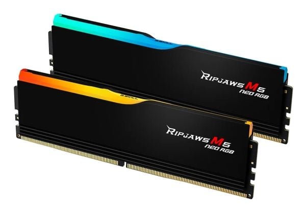 G.Skill Ripjaws M5 Neo RGB - DDR5 - sett - 32 GB: 2 x 16 GB - DIMM 288-pin - 6000 MT/s / PC5-48000 - CL36 - 1.35 V - ikke-bufret - on-die ECC - mat...