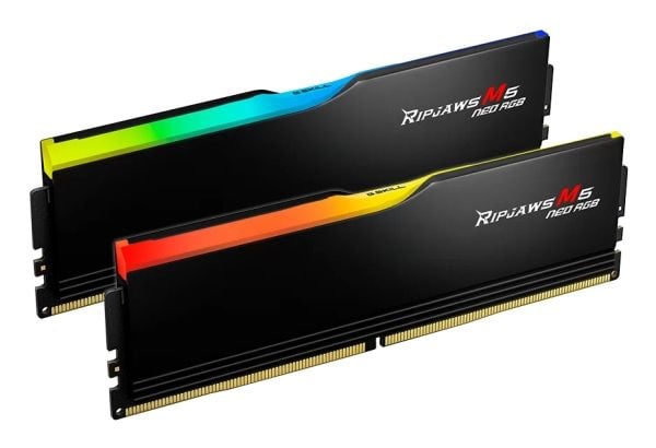 G.Skill Ripjaws M5 Neo RGB - DDR5 - sett - 32 GB: 2 x 16 GB - DIMM 288-pin - 6000 MT/s / PC5-48000 - CL36 - 1.35 V - ikke-bufret - on-die ECC - mat...
