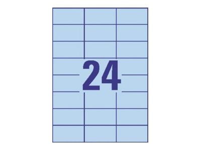 Avery - Blå - 70 x 37 mm 2400 etikett (er) (100 ark x 24) etiketter för filmappar