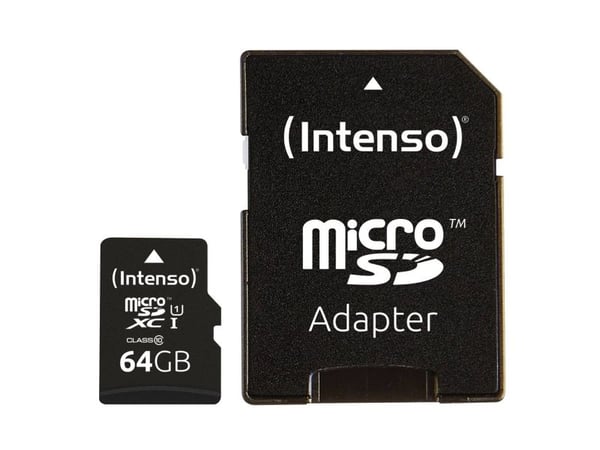 Intenso 3423595, 64 GB, MicroSD, Class 10, UHS-I, 90 MB/s, Class 1 (U1)