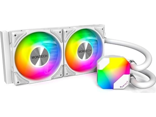 Montech Hyper Flow ARGB AIO vesijäähdytys, baltat - 240 mm