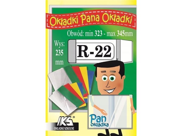 IKS Kirjan kansi reg.R-22 K 235mm x ympärysmitta 323mm - 345mm p10 hinta per 1kpl