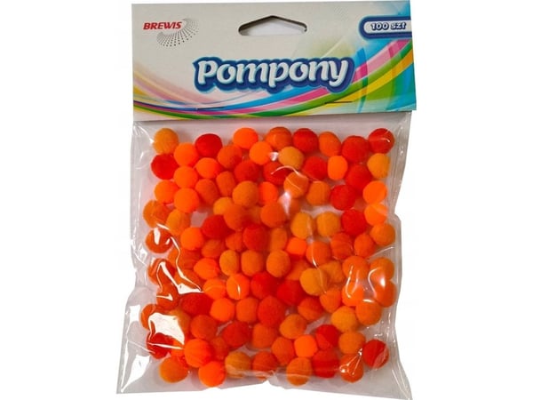 BREWIS dusk/pomponer POM32 1 cm oransje toner 100 stk