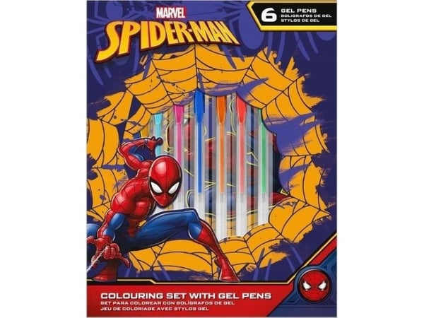 Kirjoitussarja 6 geelikynää Spiderman-muistilapulla SP50060 Kids Euroswanille