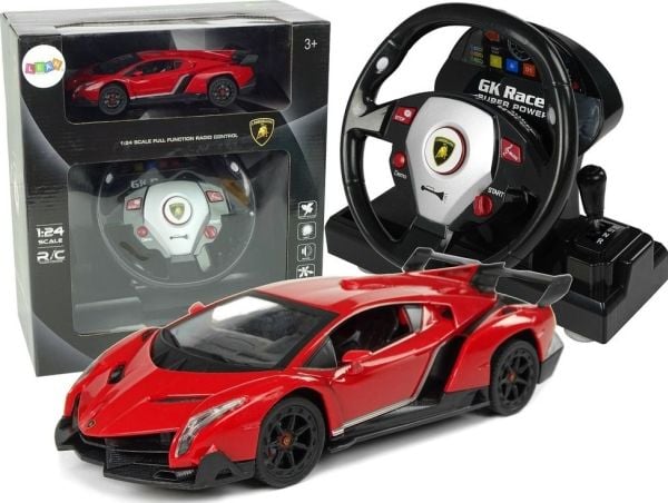 Lean Toys fjernstyrt bil Lamborghini Veneno rød 1:24