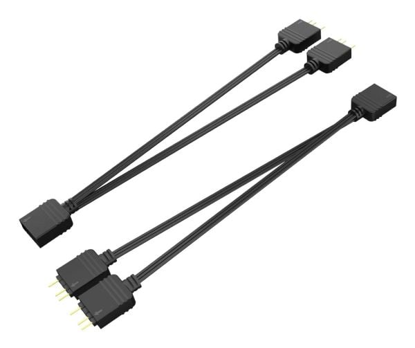 Akasa - RGB LED Splitter - 3-nastainen osoitteellinen RGB LED-liitin (naaras) 3-nastaiseen osoitteelliseen RGB LED-liittimeen (uros) - 12 cm