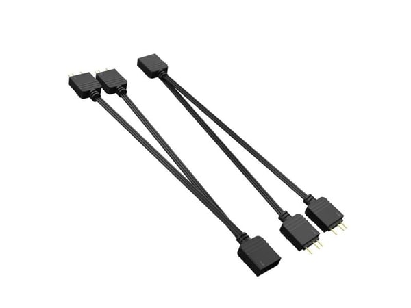 Akasa - RGB LED Splitter - 3-nastainen osoitteellinen RGB LED-liitin (naaras) 3-nastaiseen osoitteelliseen RGB LED-liittimeen (uros) - 12 cm