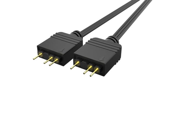 Akasa - RGB LED Splitter - 3-nastainen osoitteellinen RGB LED-liitin (naaras) 3-nastaiseen osoitteelliseen RGB LED-liittimeen (uros) - 12 cm