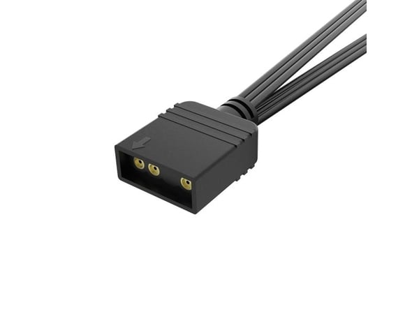 Akasa - RGB LED Splitter - 3-nastainen osoitteellinen RGB LED-liitin (naaras) 3-nastaiseen osoitteelliseen RGB LED-liittimeen (uros) - 12 cm