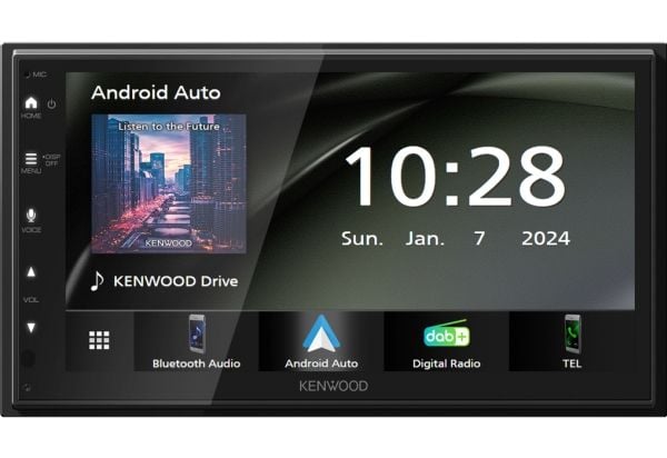 Kenwood Electronics DMX5023DABS, Svart, 2 DIN, 22 W, NTSC, PAL, AAC, FLAC, MP3, WAV, WMA, BMP, JPEG, PNG