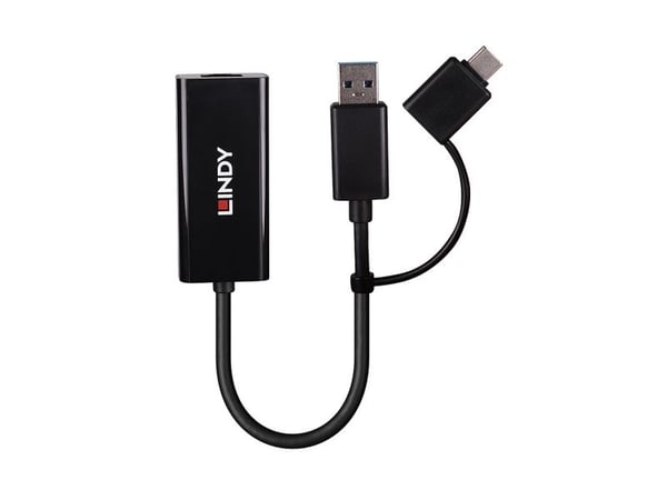 Lindy 43412, Kabel, USB, Ethernet, 5000 Mbit/s, Svart