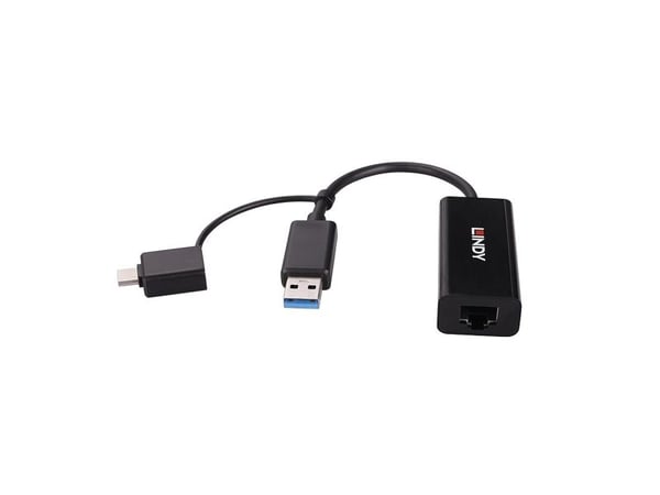 Lindy 43412, Kabel, USB, Ethernet, 5000 Mbit/s, Svart