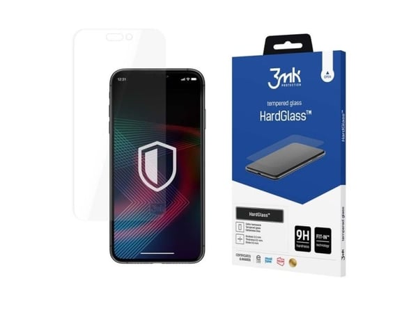 3MK HardGlass, Apple, iPhone 14 Pro Max, Iskunkestävä, Naarmuuntumisenkestävä, Läpinäkyvä, 1 kpl