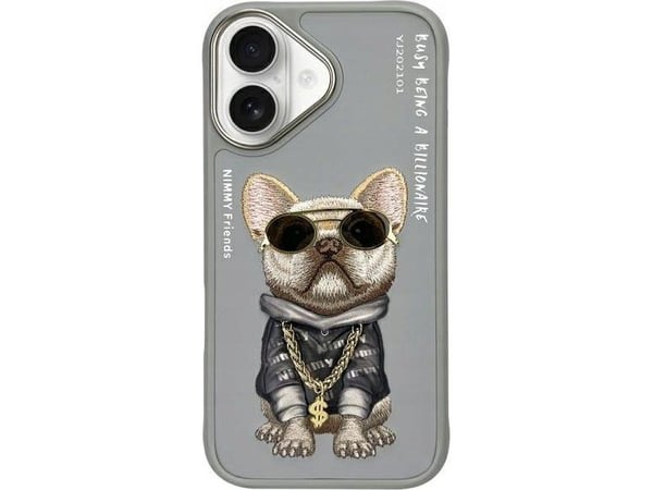 Nimmy Apple iPhone 16 6.1" 6.1" dėklas telefonui pilkos spalvos Lasit Cool Dog Cool Dog