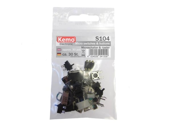 Kemo S104 mikrokosketinvalikoima S104 painonapin pää 30 osaa