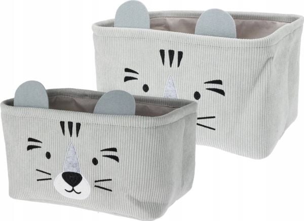 CUTIE lekelagringskasser med ører, fløyel, 2 stk