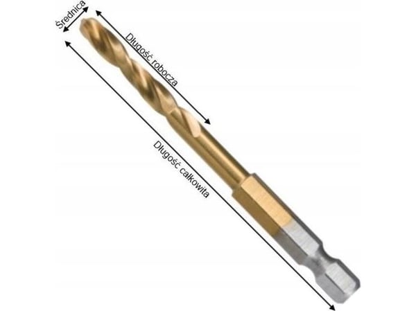 Wiertło Makita MAKITA WIERTŁO DO METALU HSS-TIN 1/4" HEX 4,0x71mm