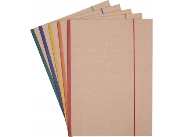 PBS Connect perm med strikk OFFICE PRODUCTS Eco Kraft, papp, A4, 300 gsm, 3-ring, pris per stk. blandede farger