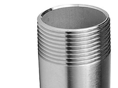 Svejsenippel 1.1/4-100mm - M/1 Gevind. Rustfri, i kvalitet 1.4404 / AISI 316L