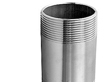 Nippelrør 1/4 - 100 MM - Rustfri i kvalitet AISI 316