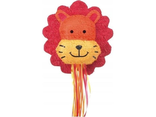 Piñata løve i papir/plast 39,9x41,9x16,5 cm